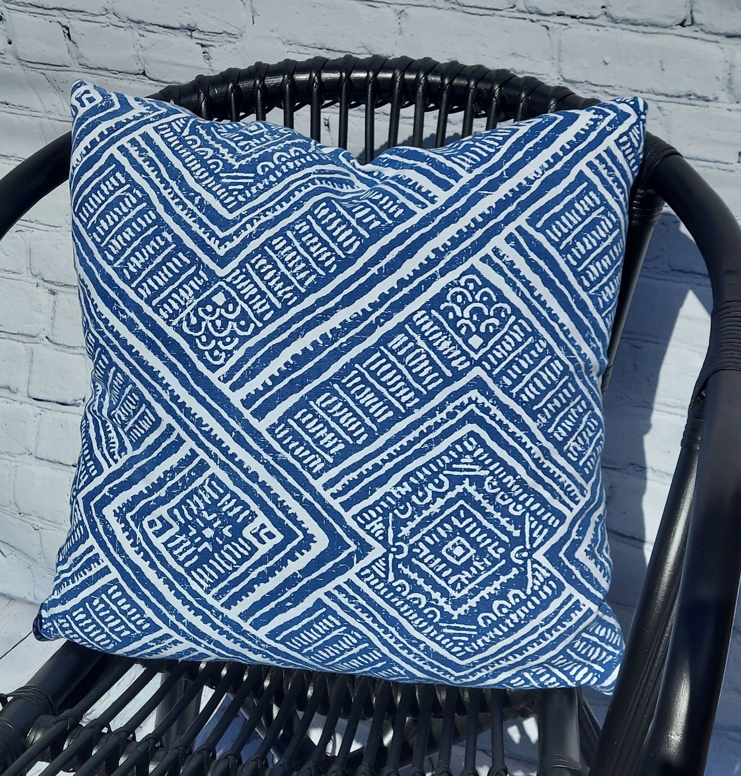 Quilted Pillow Cover Blue