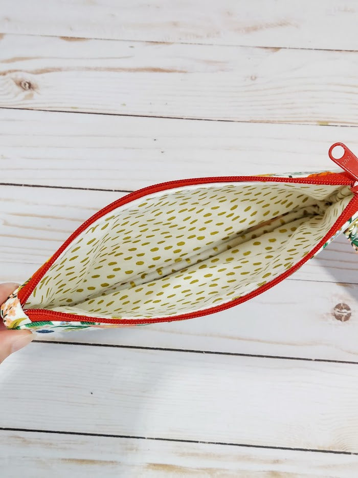 Rifle Paper Co Floral Zipper Pouch with Wristlet Strap