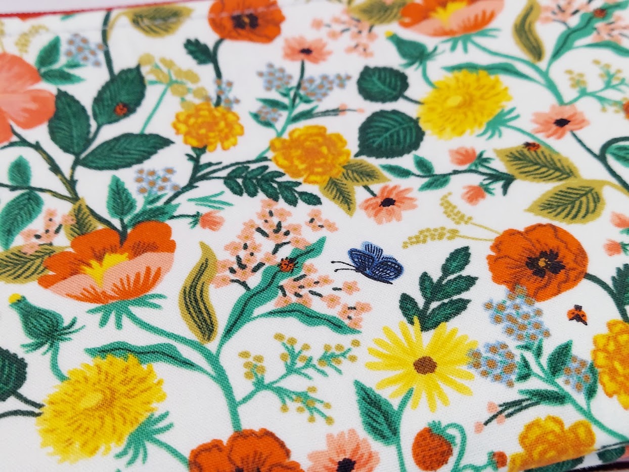 Rifle Paper Co Floral Zipper Pouch with Wristlet Strap