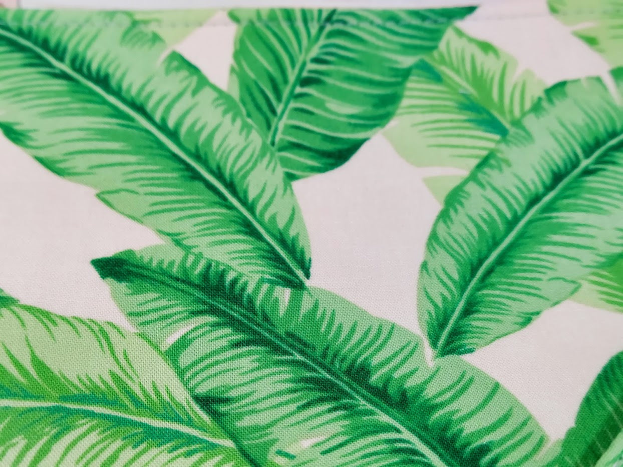 Palm Leaves Zipper Pouch with Wristlet Strap