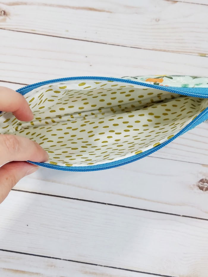 Rifle Paper Co Lemon Zipper Pouch with Wristlet Strap