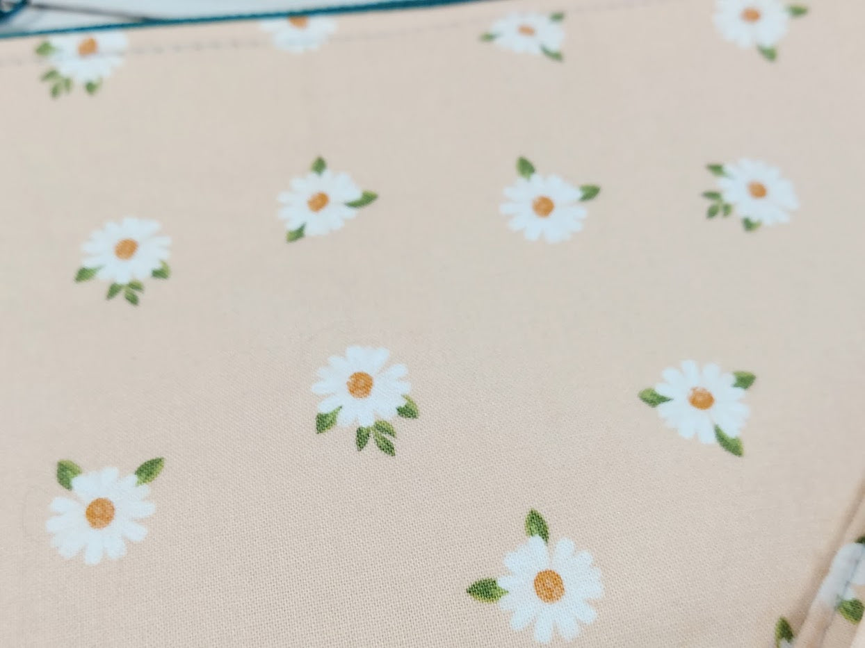 Dusty Pink Daisies Zipper Pouch with Wristlet Strap