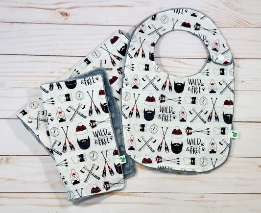 Wild and Free Buffalo Plaid Baby Gift Set