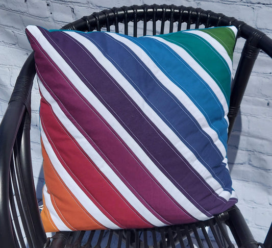 Quilted Pillow Cover Rainbow
