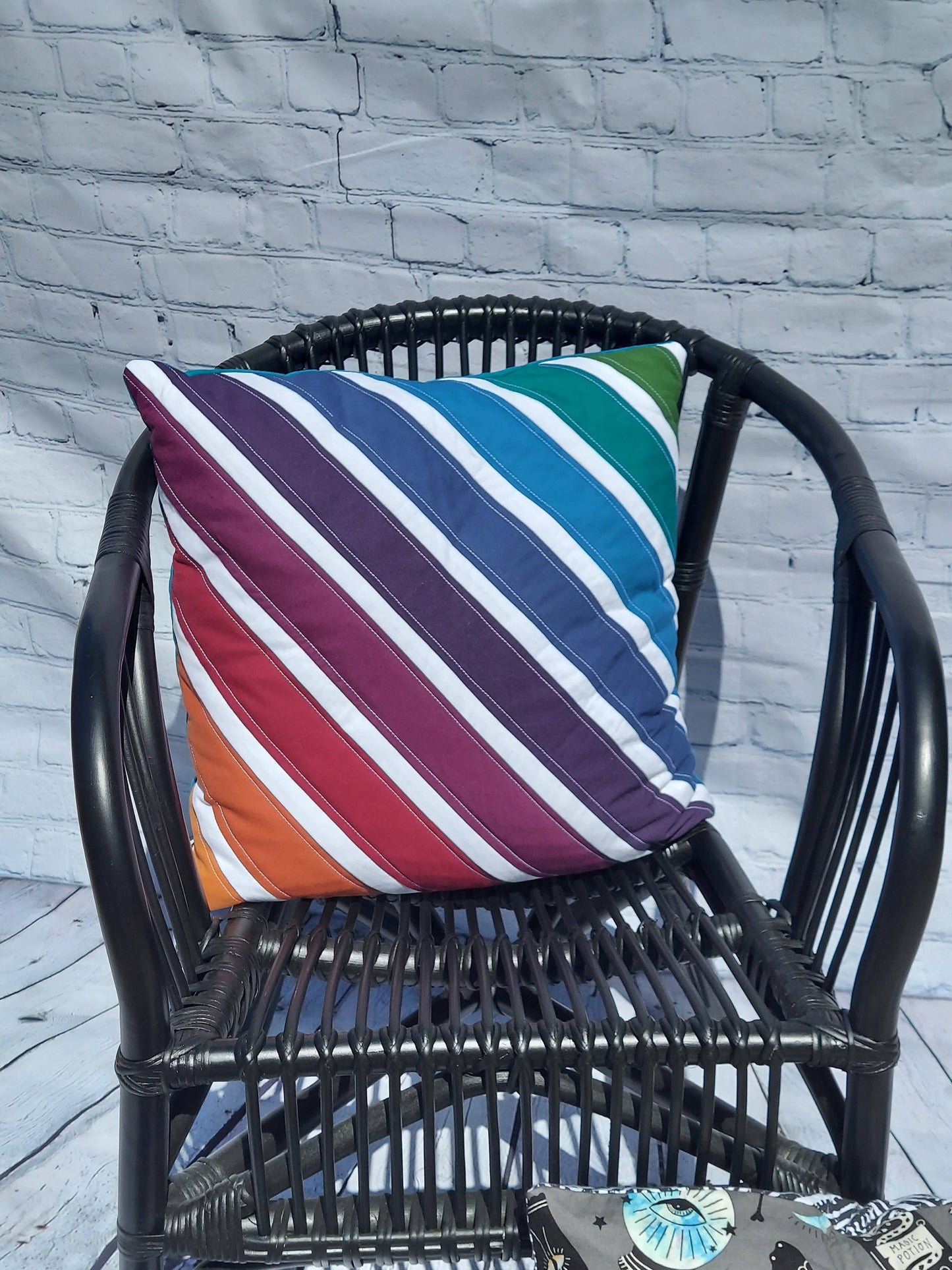 Quilted Pillow Cover Rainbow