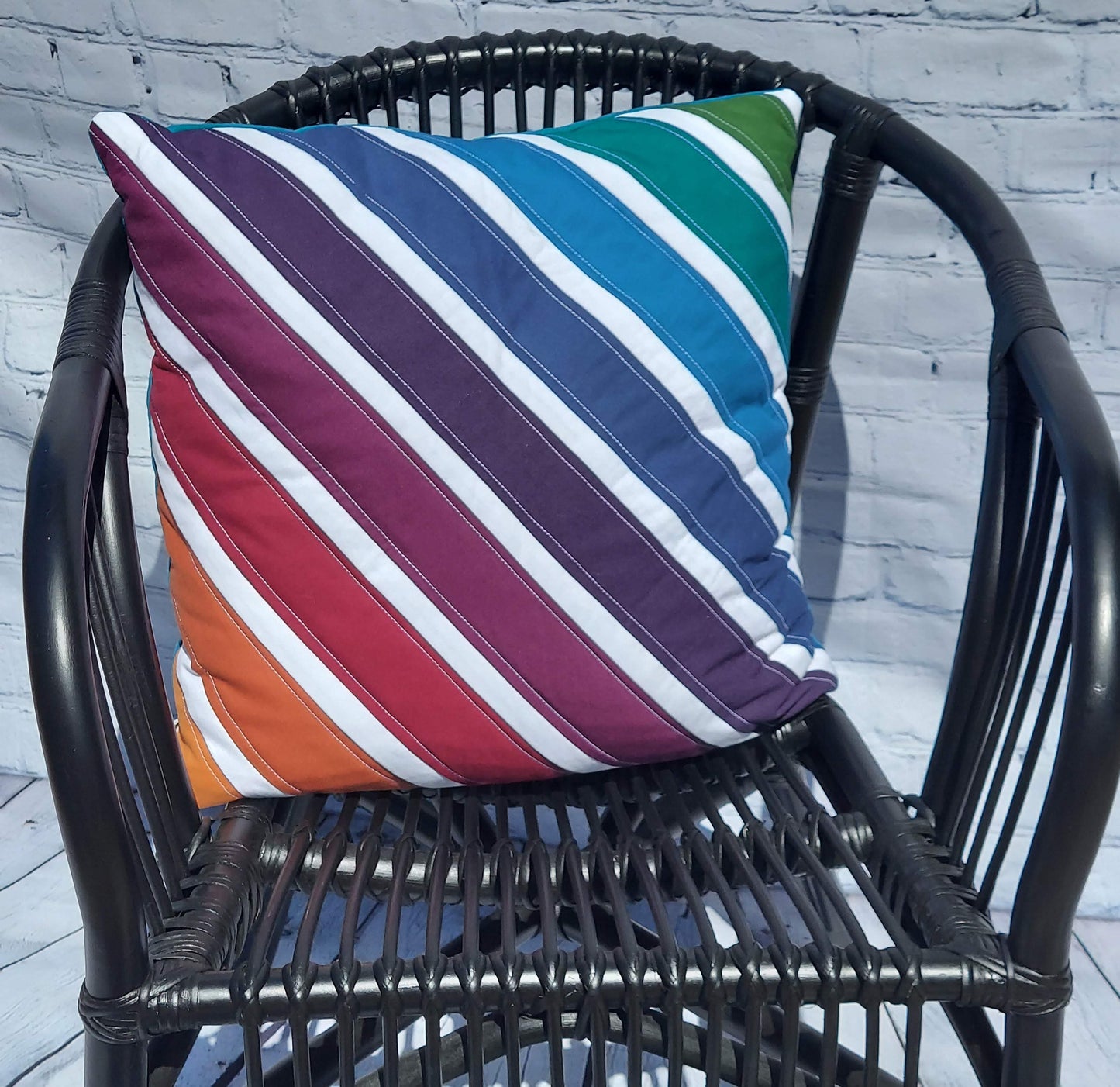 Quilted Pillow Cover Rainbow