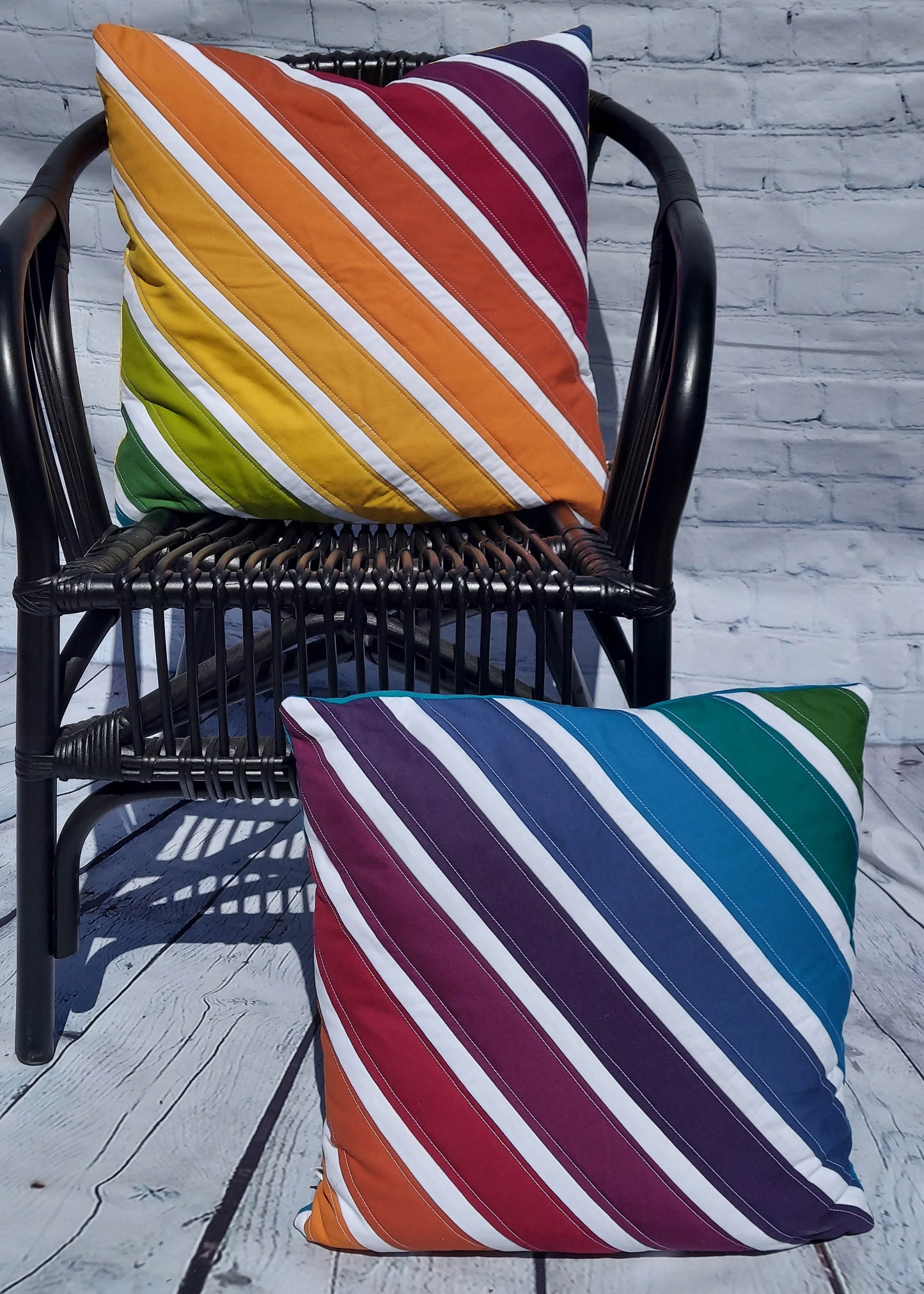 Quilted Pillow Cover Rainbow