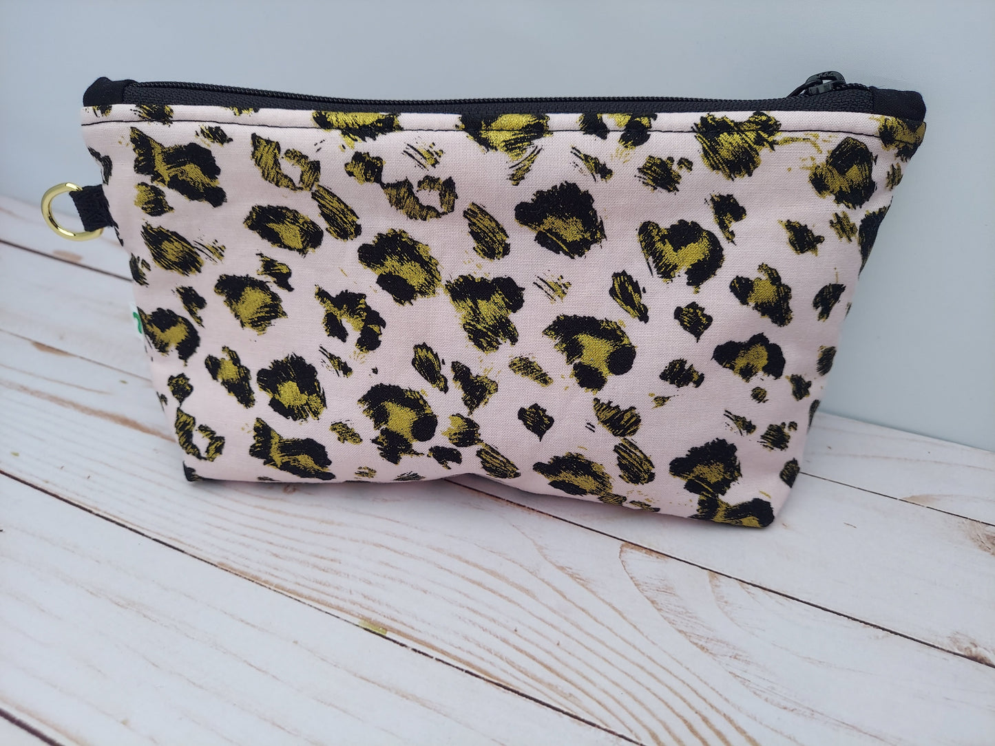 Pink & Gold Leopard Zipper Pouch